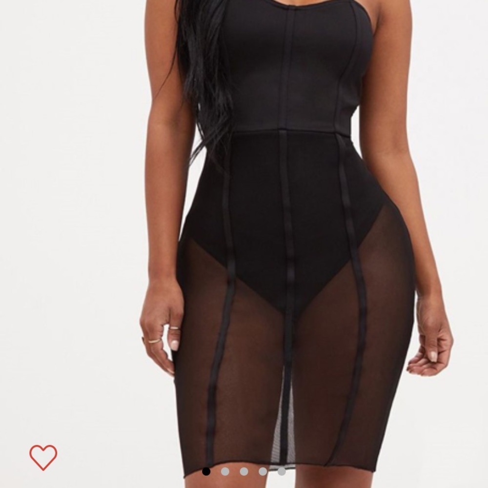 black mesh insert dress SOLD